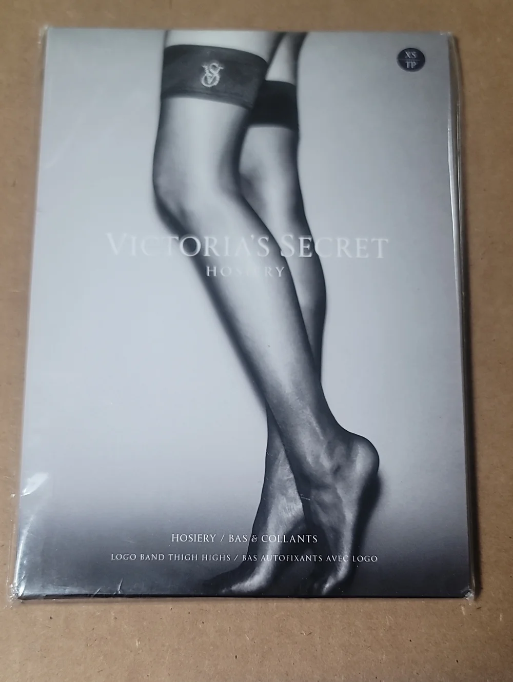 Victoria's secret crystal logo shine thigh high stockings NIGHT OCEAN XS BLUE